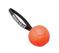 Dingo Gear Z30031 - Juego de bolas hinchables con bomba de bola con correa de piel ecológica, diámetro de 13 cm, juguete de entrenamiento para perros, diversión para perros, color naranja
