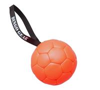 Dingo Gear Z30033 - Juego de bolas hinchables con bomba de bola con correa de piel ecológica, diámetro de 18 cm, juguete de entrenamiento para perros, diversión para perros, color naranja