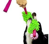 Dingo Juguete Flotante con una Pelota con Olor de Vainilla y asa elástica, Hecho a Mano para el Juego, Tira y Afloja, Agility, Fetch, Entrenamiento en el Agua, Microfibra Verde 15589-2