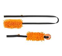 Dingo Set: 2 Juguetes para Perros - Varita de Cuerda con Mango Largo y Juguete de Arrastre con Bola y Mango para Entrenamiento de Perros, Jugar, Agilidad, búsqueda, Microfibra Naranja Z30052