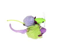 Dingo Set de Juguetes “The Party” para Gatos: 2 Ratones Peludos de Punto con cascabeles, para Jugar y Cazar. Juguetes Ligeros, Colores Verde y Morado (21194)