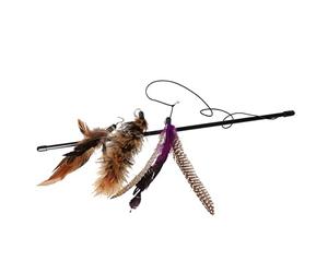 Dingo Varita Encantadora para Gatos con 3 Juguetes Intercambiables, Longitud Aprox. 45 cm. Incluye 3 Juguetes con Plumas de 15/20/30 cm para Caza y Entrenamiento, Color marrón (21190)