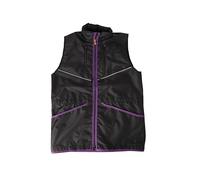 Dingo Waldemar Rutkowski Chaleco de Entrenamiento para Perros con Dos Bolsillos con Cremallera, 2 Bolsillos Abiertos, Capucha, Ajustable, Ajustado, Impermeable, Negro con Ribete Morado, Talla XL