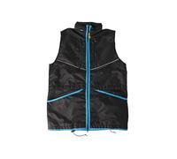 Dingo Waldemar Rutkowski Chaleco de Entrenamiento para Perros con Dos Bolsillos con Cremallera, 2 Bolsillos Abiertos, Capucha, Ajustable, Ajustado, Impermeable, Negro con Ribete Azul, Talla S (16422)