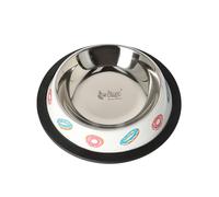 Dingo Waldemar Rutkowski - Cuenco para Perro - Metal Resistente, Antideslizante con Base de Goma, Forma ergonómica, diseño de Donuts, Capacidad 0,48 L (Z30041)