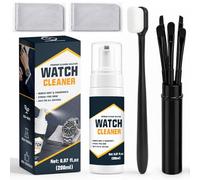 DINGSEN Kit de limpieza de relojes: fórmula suave que elimina la suciedad, las huellas dactilares y el sudor de forma segura, juego de cuidado portátil con spray limpiador de relojes y cepillos para