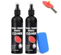 DINGSEN Spray limpiador de paletas de tenis de mesa de 200 ml y esponja limpiadora de goma para tenis de mesa, elimina los residuos impactados y aumenta el giro y el control, transparente