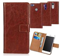 Dingshengk Marrón Funda Caso Carcasa Proteccion Cuero Flip Case Cover Soporte para Vernee Thor E 5"