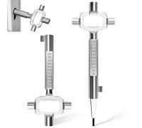 Dinhauyon Llave universal del arquitecto,6/7/8mm cerraduras cilíndricas con agujeros de aleación de zinc con regla de medición, herramientas de instalación de puertas y ventanas