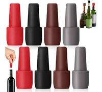 Dinhauyon Tapones para Botellas de Vino, 8pcs Silicona de Vino Reutilizable Tapa, Adecuado para Todo Tipo De Botellas de Vidrio, Cerveza, Champán, Mantener El Champán de Y Bebidas Fresco