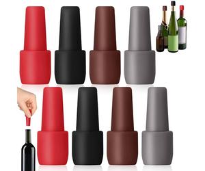 Dinhauyon Tapones para Botellas de Vino, 8pcs Silicona de Vino Reutilizable Tapa, Adecuado para Todo Tipo De Botellas de Vidrio, Cerveza, Champán, Mantener El Champán de Y Bebidas Fresco