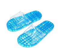 DINHEAROM 1 par Zapatillas de Baño Antideslizantes con Drenaje Sandalias de Masaje de Cristal para Ducha Diseño y Ligero Talla Color Azul para Hogar y Spa