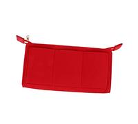 DINHEAROM 1 Pieza Bolso de Cosméticos Portátil y Plegable para Mujer Neceser de Maquillaje de Fieltro Rojo Organizador de Viaje de Gran Capacidad para Almacenamiento de Artículos de Tocador