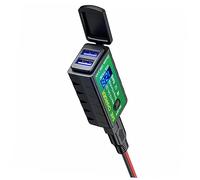 DINHEAROM 1 Pieza Cargador USB Dual para Motocicleta con Salida Tipo C de Cable Interruptor y Voltímetro Accesorio Práctico para Smartphones Motos