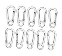 DINHEAROM 10 Piezas Mosquetones D de Alta Resistencia para Hebillas Multifuncionales Clips de Sujeción para Camping y Senderismo