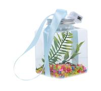 DINHEAROM 1juego Acuario De Peces Transparente con Luz Led Pecera Redonda para Plantas Hidropónicas Decoración para Hogar y Oficina Acuario De Resistente Roturas con Piedras De