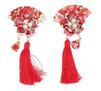 DINHEAROM 2 Piezas Horquillas de Pelo Japonesas con Adorno de Abanico y Borlas Accesorios Elegantes para Mujeres y Niñas Perfectos para Bodas Especiales