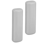 DINHEAROM 2 Piezas Kit de Viaje para Higiene Personal Estuche para Cepillos de Dientes, Diseño Compacto de PP y Dos Vasos Desmontables para Uso Diario y Viajes