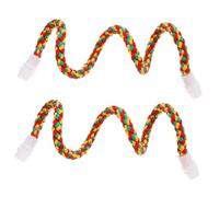 DINHEAROM 2piezas Parrot Swing Bungee Juguete De Masticar para Aves Accesorios De Jaula para Periquitos y Loros Cuerda De Escalada Colorida para Entrenamiento y Diversión