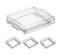 DINHEAROM 4 cubiertas planas para botones de encendido - Protector transparente para botones pulsadores - Protector adhesivo de plástico para interruptores de placa base de ordenador de sobremesa de