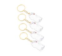 DINHEAROM 4 Piezas Bolsa de Cabello Decoración Colgante para Perros para la Bolsa del Bolso del Perro Keychain de Dibujos Animados al Perro AbS Transparente