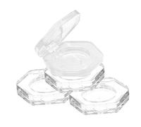 DINHEAROM 4 piezas Contenedores de Maquillaje Hexagonales Vacíos para Sombras de Ojos Recargables y Transparentes para y de