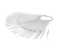 DINHEAROM 50 piezas Puntas Uñas Postizas Plástico Transparente Muestrario Forma de Abanico para Practicar y Exponer Colores de Gel Nail Art