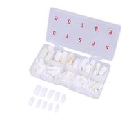 DINHEAROM 500 Uñas Postizas de Cobertura Completa en Color Blanco con Caja, Puntas Acrílicas Francesas en 10 Tamaños para Manicura Casera y Fiestas