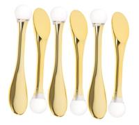 DINHEAROM 6 piezas Espátulas Doradas para Mascarilla Facial y Masaje Ocular Cucharas Multifunción para Crema Facial y Masajeador Compacto y Duradero para Cuidado Piel