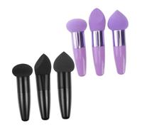 DINHEAROM 6 piezas Pinceles de Esponja para Maquillaje Portátil Esponjas de Alta Densidad Textura Elástica y Suave Herramienta Cosmética para Base y Sombras Práctico para Uso Diario y