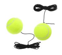 DINHEAROM Balones de Tenis para Entrenamiento Material de Fibra Química Alta Estabilidad y Coordinación con Cuerda Elástica Juego de 2 Adecuado para Práctica Individual