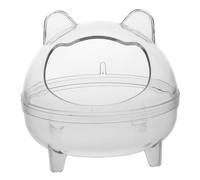 DINHEAROM Bañera de Hámster Transparente Caja de Baño y Inodoro para Pequeñas Mascotas y Cómodo Accesorios para Baño de Arena de Hámster Contenedor Durable