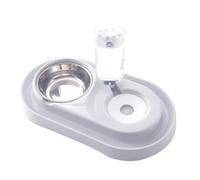 DINHEAROM Bebedero Doble para Mascotas con Cuenco para Gatos y Comedero Portátil para Viajes para Perros y Gatos De Material Plástico Resistente Diseño Anti-Salpicaduras