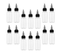 DINHEAROM Botellas 30Ml 50piezas Boquilla Puntiaguda y Dispensador de Pigmentos Plástico Transparente para Salones y Doméstico