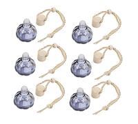 DINHEAROM Botellas de Perfume para Coche Colgantes 10 Piezas, Frascos de Vidrio Tapa de Madera, Accesorio Decorativo Aromaterapia Vehículo, Ambientador y Purificador de Aire, Uso Interior Automóvil