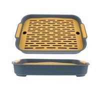 DINHEAROM Caja de Arena Rectangular para Conejos y Pequeños Animales, Fácil de Usar, Portátil, Material PP, Paquete de 2 Piezas Adecuado para Entrenamiento en Casa o Baño