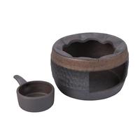 DINHEAROM Calentador de Tetera de Cerámica Retro Hecho a Mano Soporte para Vela Calentador de Té Negro para Juego de Té Práctico y Sencillo para Disfrutar