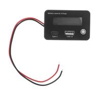 DINHEAROM Comprobador de capacidad y voltaje de la batería con pantalla LCD - Indicador digital del nivel de capacidad de la batería - Indicador de alimentación con interfaz USB y tipo C para uso