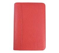 DINHEAROM Cuaderno de Piel Sintética Bolsillo para Tarjetas con Cremallera y Calculadora con 6 Anillas Libreta Empresarial A6 y Diseño Práctico para Conferencias y Viajes