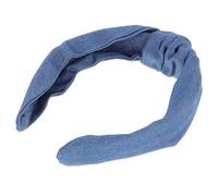 DINHEAROM Diadema Anudada Azul de Mezclilla para Niñas, Banda Cabeza Multifuncional y Cómoda, Adecuado para Uso Diario y Cuidado del Cabello