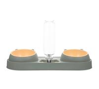 DINHEAROM Dispensador de Comida Automático Resistente a Golpes para Mascotas Varios Estilos Verde Doble Cuenco de PP y Fácil de Limpiar Varios Estilos Adecuado para Perros y Gatos Ocupados