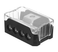 DINHEAROM Divisor de potencia para amplificador de audio de coche: Bloque de distribución de 1 a 4 vías - Entrada de 1/0GA a salidas de 4GA - Accesorio de instalación para sistema de sonido de