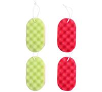 DINHEAROM Esponjas de Baño para Adultos 4 Piezas 2 Amarillas 2 Rojas Esponja Exfoliadora Corporal de Uso Diario Herramienta de Ducha Hogar y Hotel Cómoda y Resistente al Desgaste