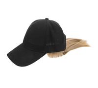DINHEAROM Gorro con Peluca Corta y Recta para Mujer, Sombrero de Béisbol con Pelo Adherido Sintético, Ligero y Transpirable, Adecuado para Viajes y Uso Diario, Postizo Natural