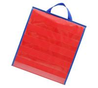 DINHEAROM Gráfico de Bolsillo para Aula 10 Bolsillos Transparentes, Tela Oxford y Pvc, Tamaño Plegable, Color Rojo y Azul, Organizador Educativo para Tarjetas Didácticas en Preescolar