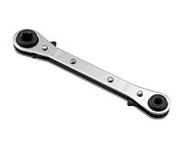 DINHEAROM Llave de Trinquete Doble Cabeza Ajustable Reversible para Refrigeración, Cambio de Herramienta, 4 Funciones, Acero Plateado, Herramienta Manual para Reparación Automotriz