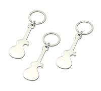 DINHEAROM Llavero Pack de 3 Piezas Abridor de Botellas Forma de Guitarra de Aleación de Zinc, Diseño Simple y Portátil Adecuado para Abrir Cervezas y Botellines para Abrir Cervezas y