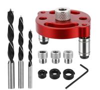 DINHEAROM Localizador de Punzones para Carpintería, Guía de Herramientas para Trabajar la Madera, Aleación de Aluminio, Rojo, Vertical, Fácil de Usar, para Proyectos de Carpintería