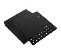 DINHEAROM Organizador De Pared Sin Perforaciones 4 Piezas Tablero Perforado Plástico Abs Negro Grande Para Cocina Baño y Dormitorio, Almacenamiento y Organización Del Espacio