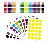 DINHEAROM Pegatinas Adhesivas Redondas de Colores 19mm, Papel Autoadhesivo Fácil de Pegar y Quitar, 50 Hojas para Clasificar Condimentos y Uso en Casa